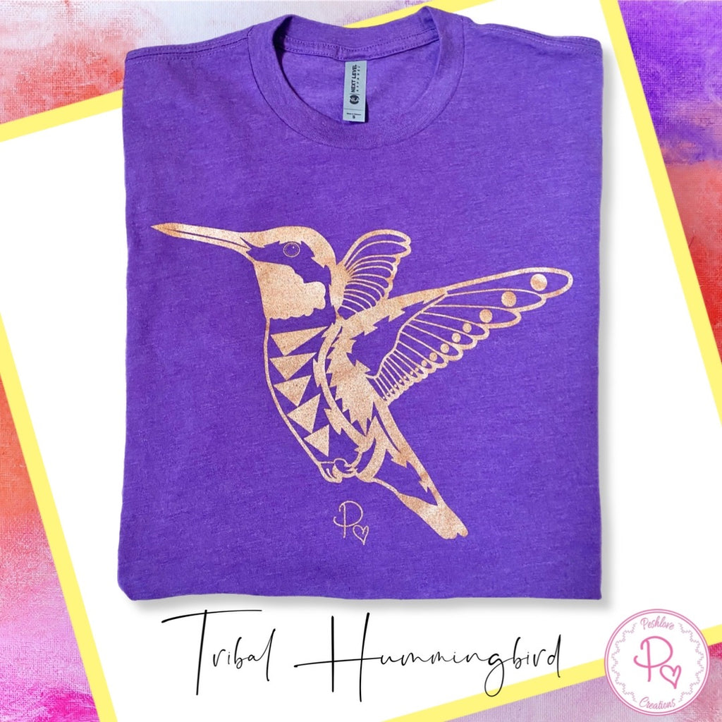 Short Sleeve T-Shirt - Hummingbird - Heather Purple