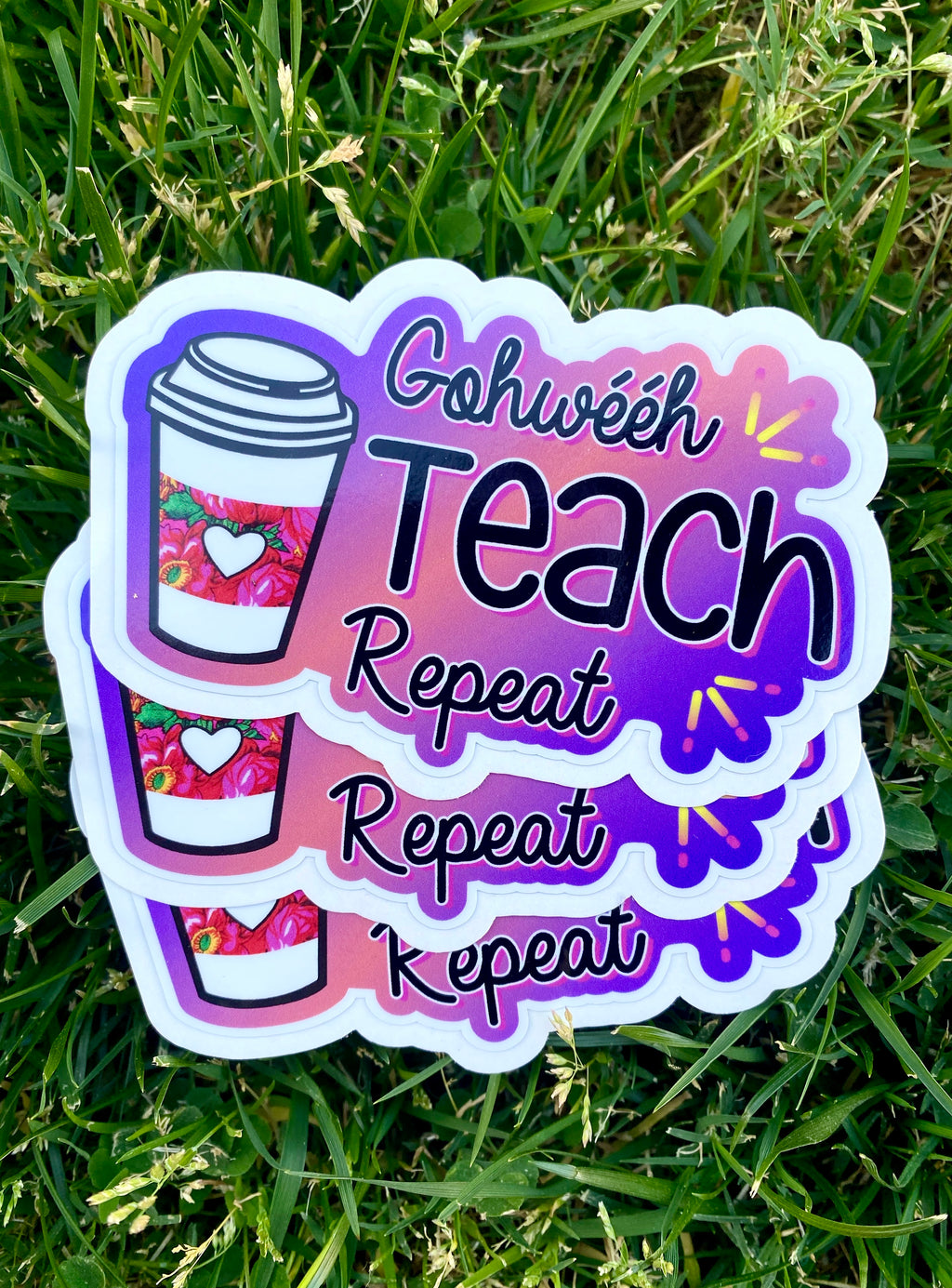 Gowheeh Teach Repeat Decal - Purple/Pink
