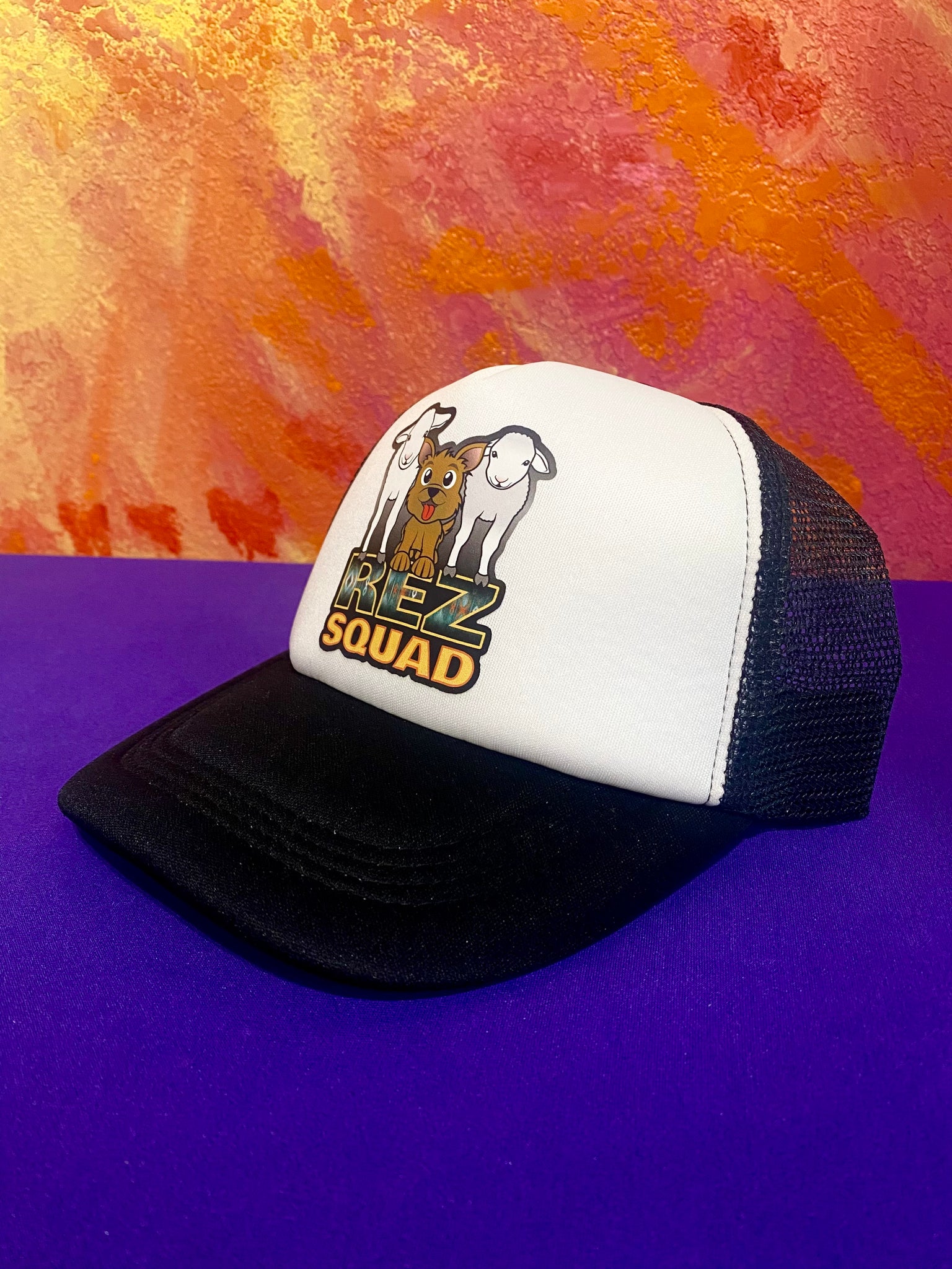 Trucker Cap - Rez Squad - White/Black