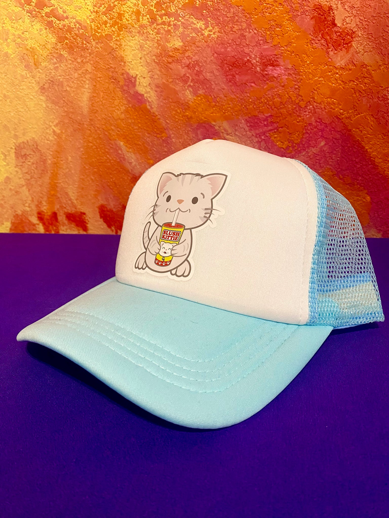 Trucker Cap - Slush Kittie - White/Light Blue